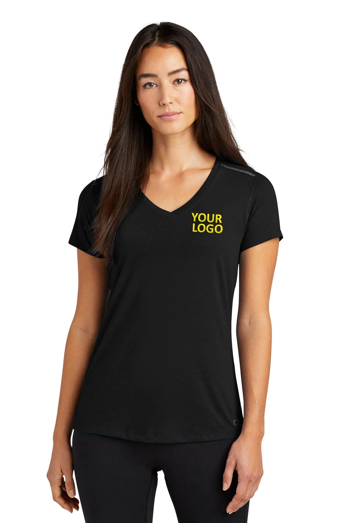 OGIO ENDURANCE Ladies Peak Custom V-Neck Tees, Blacktop