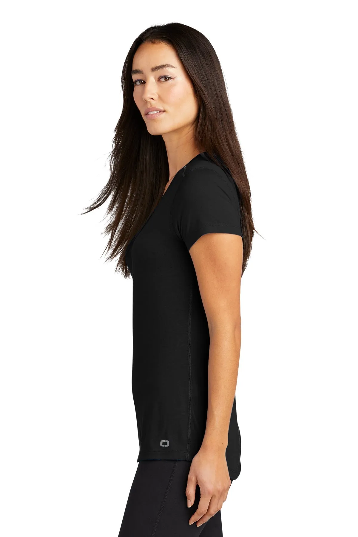 OGIO ENDURANCE Ladies Peak Custom V-Neck Tees, Blacktop