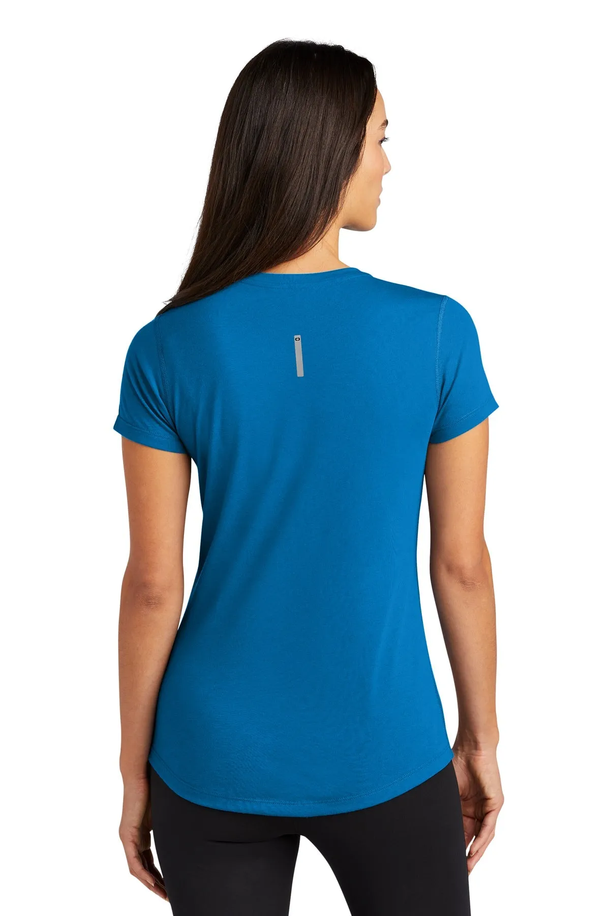 OGIO ENDURANCE Ladies Peak Custom V-Neck Tees, Bolt Blue