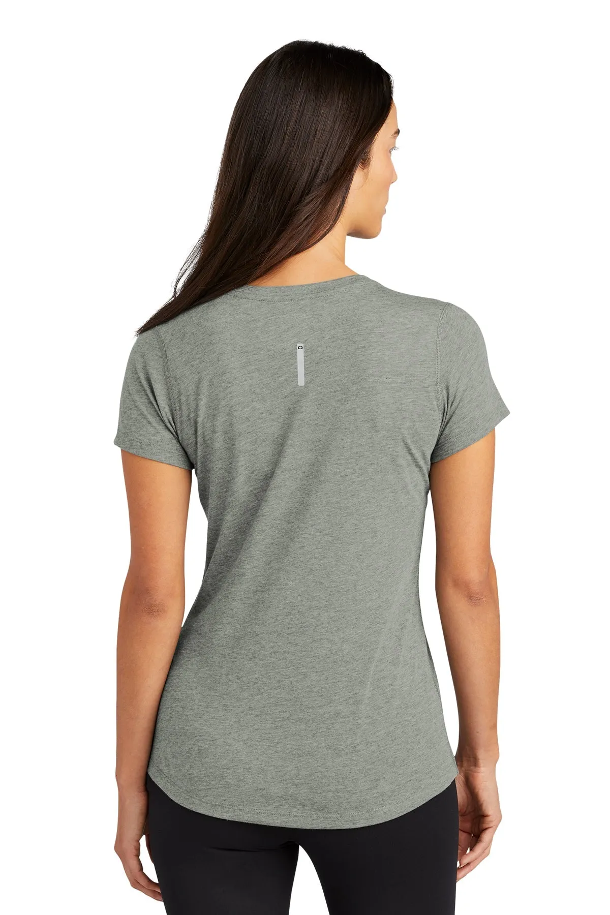 OGIO ENDURANCE Ladies Peak Custom V-Neck Tees, Gear Grey Heather