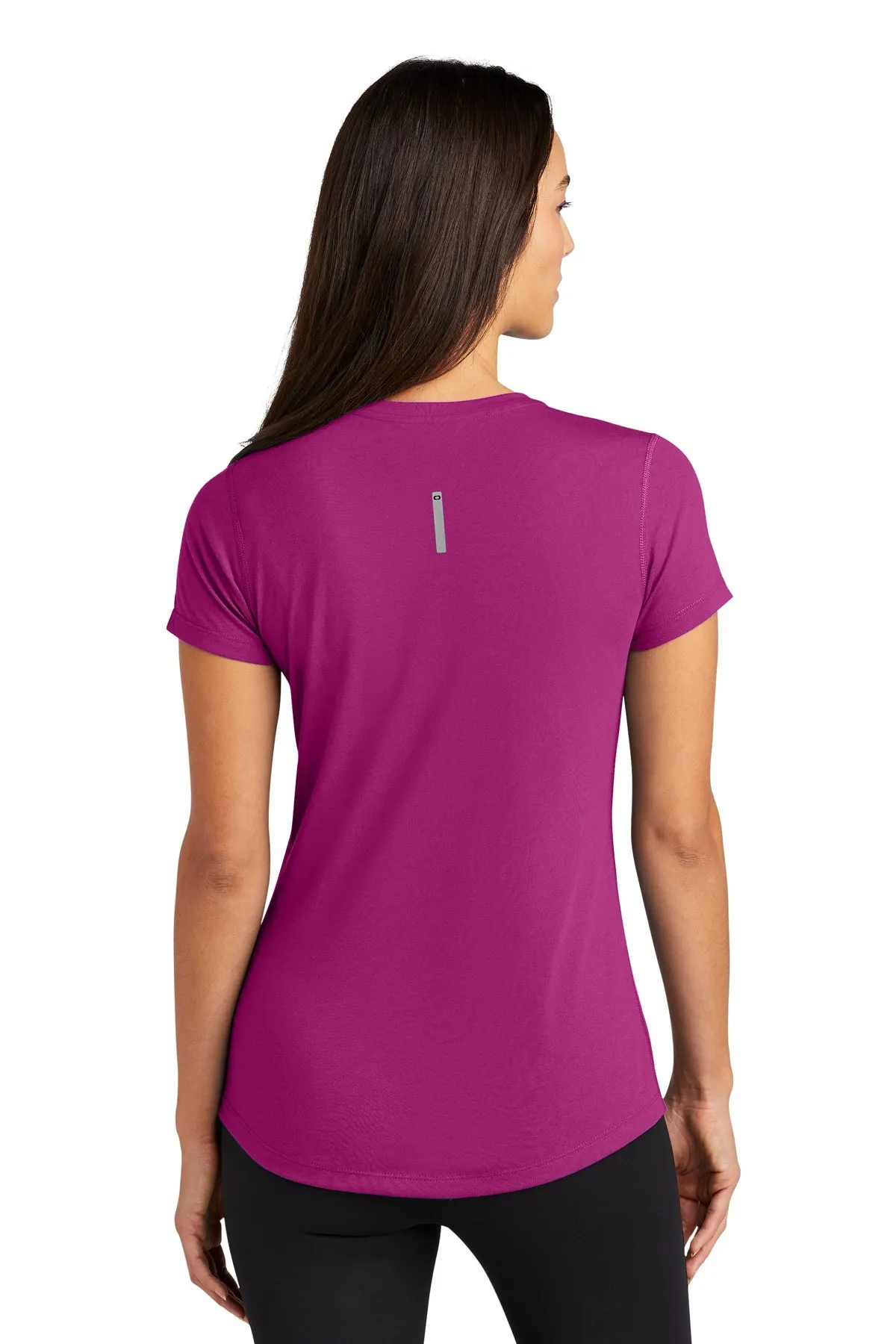 OGIO ENDURANCE Ladies Peak Custom V-Neck Tees, Purple Impact