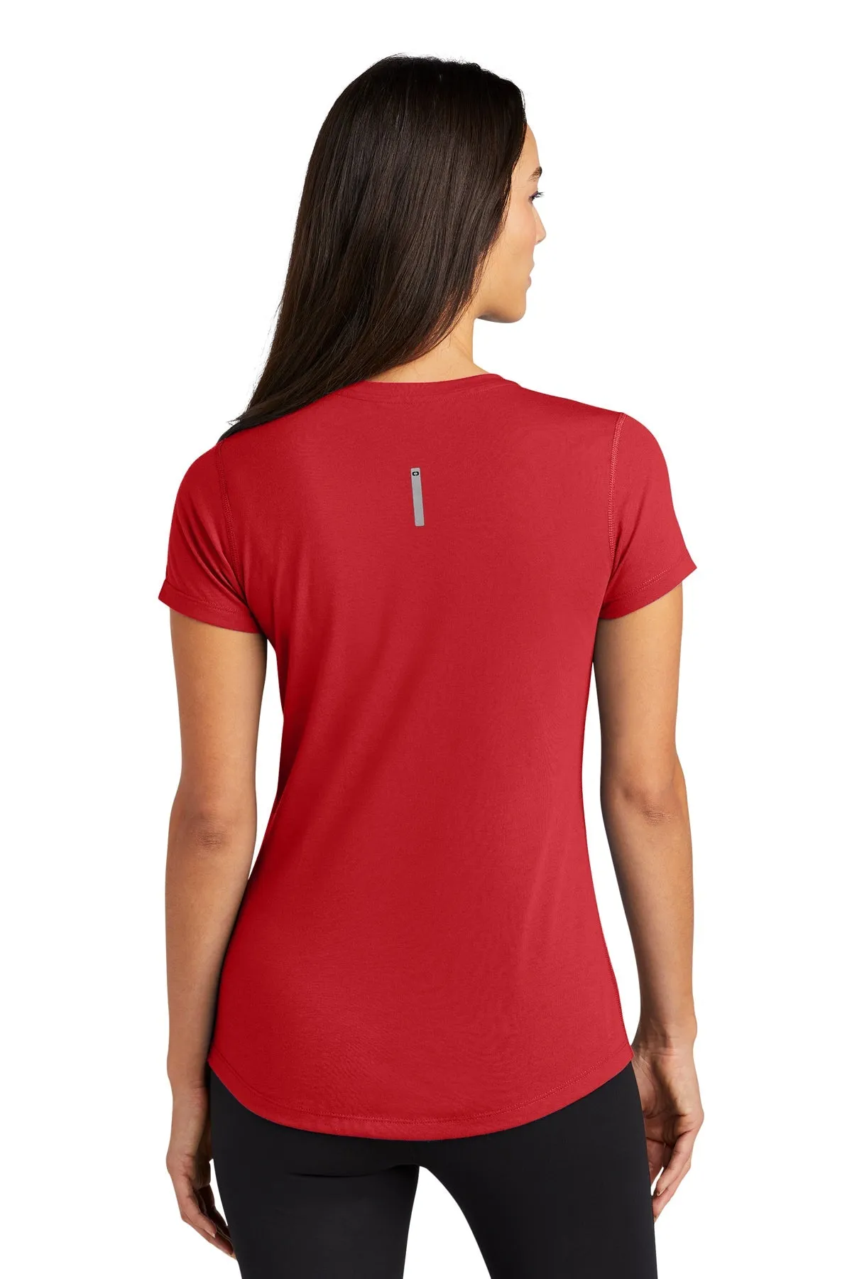 OGIO ENDURANCE Ladies Peak Custom V-Neck Tees, Ripped Red