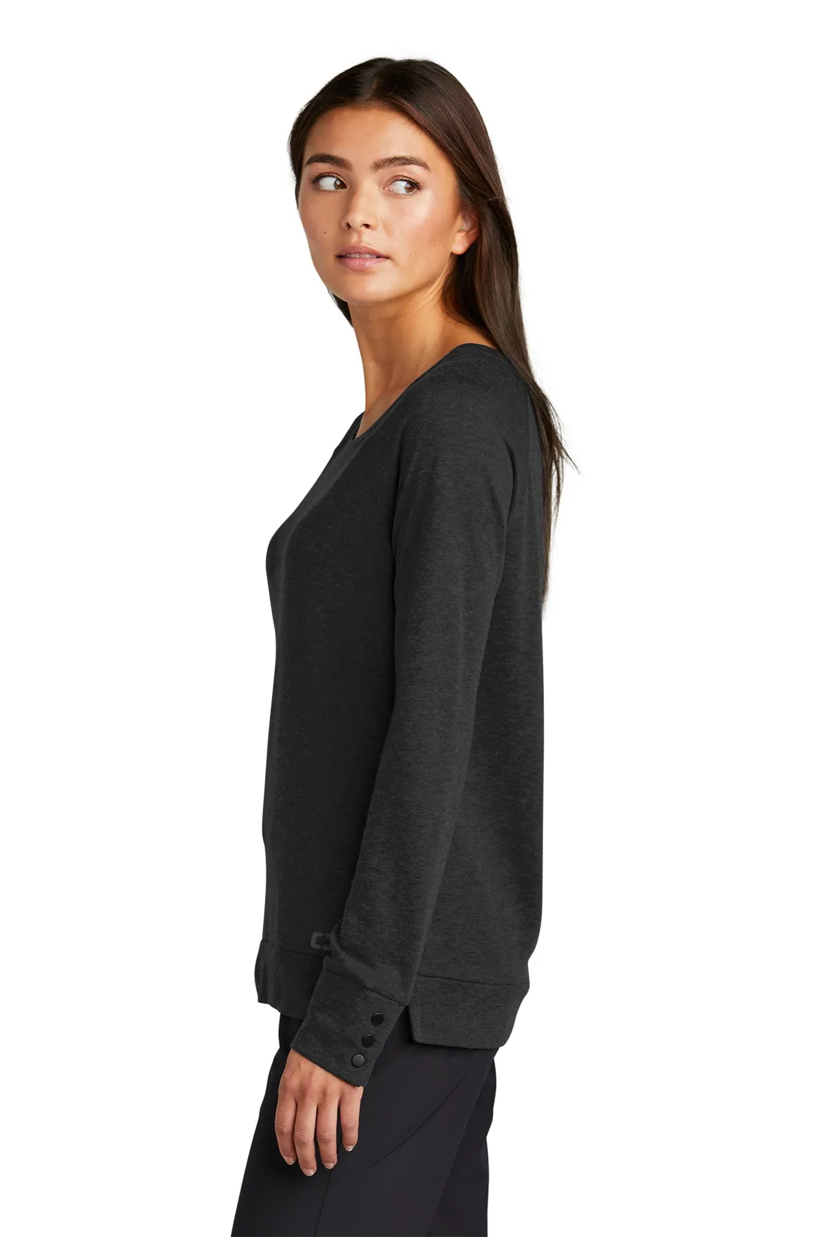 OGIO Ladies Command Long Sleeve Scoop Neck Tees, Blacktop