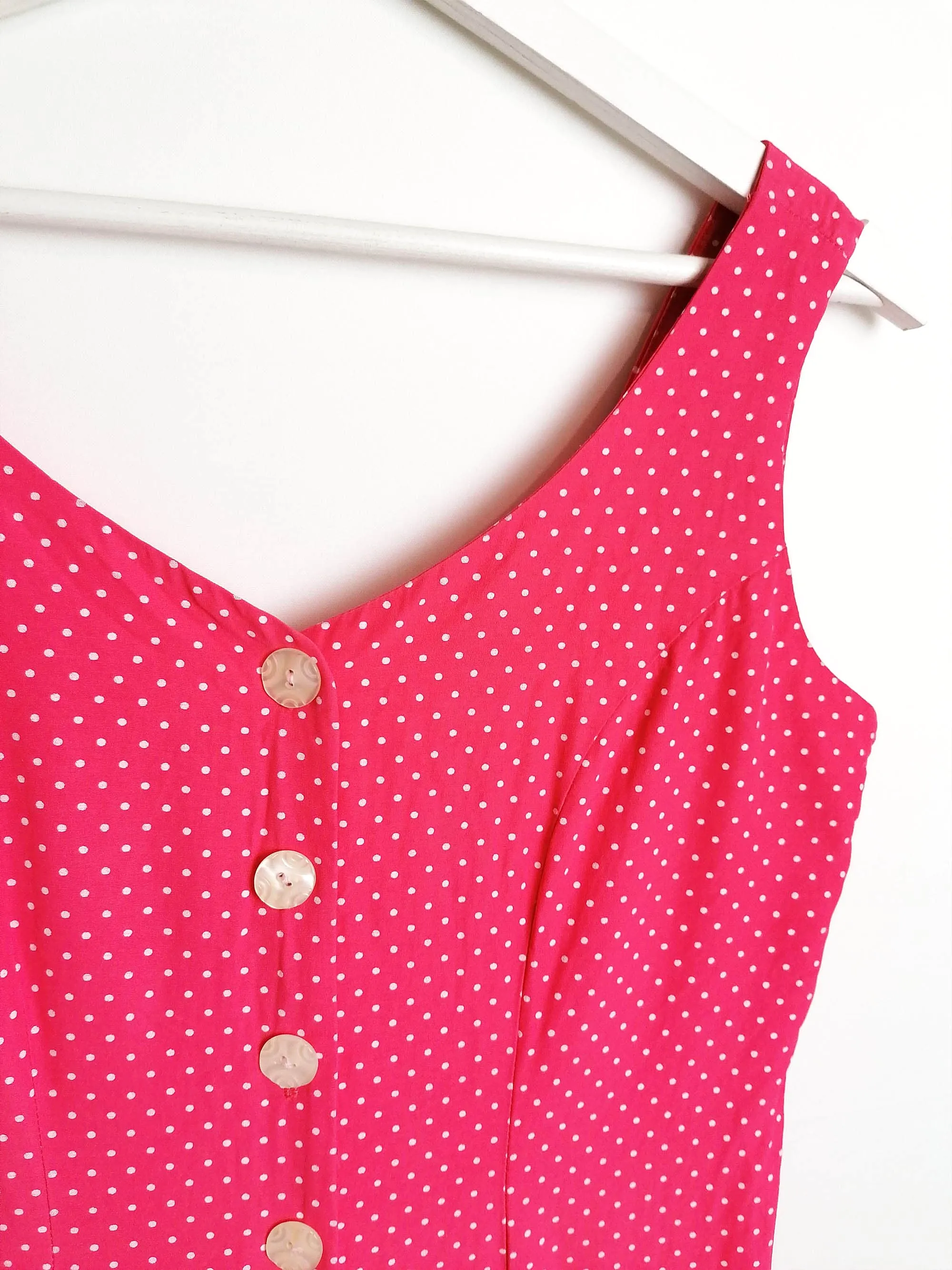 Pink Polka Dots Romper Wide Leg - size XS-S