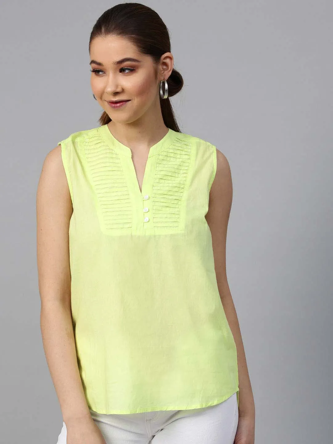 Pleated Sleeveless Tunic