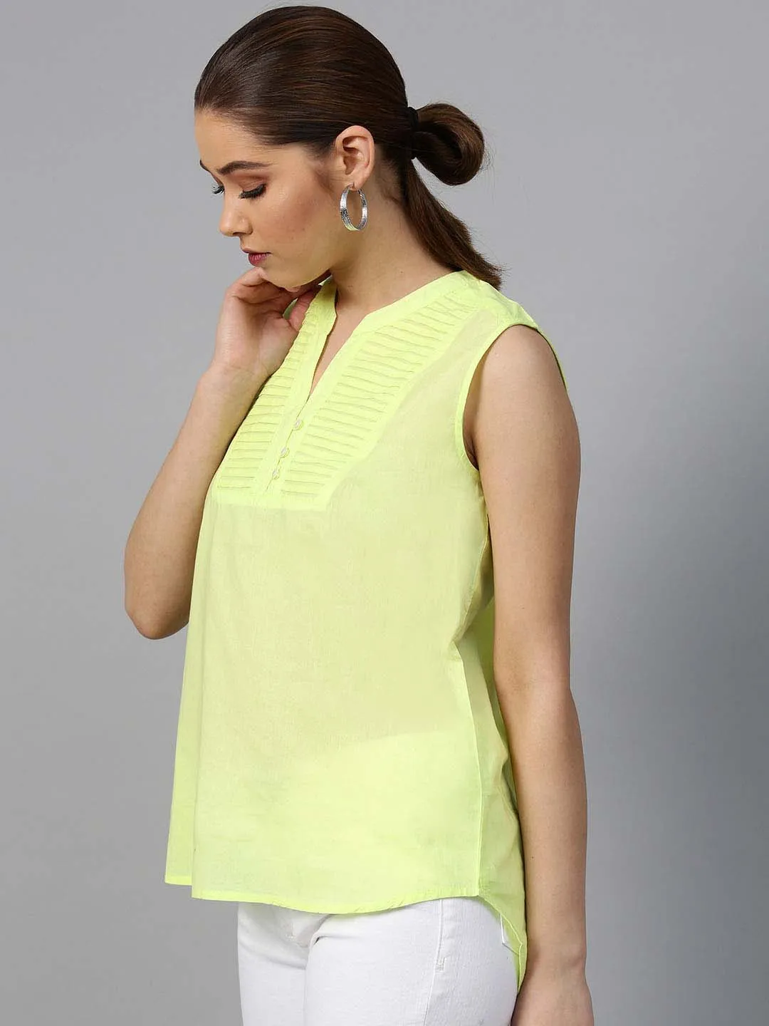 Pleated Sleeveless Tunic