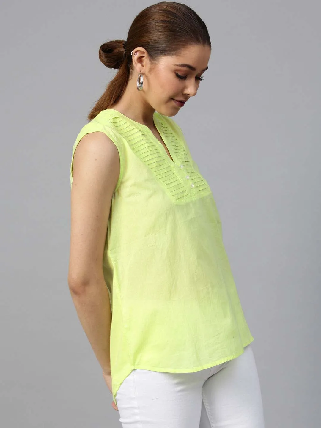 Pleated Sleeveless Tunic