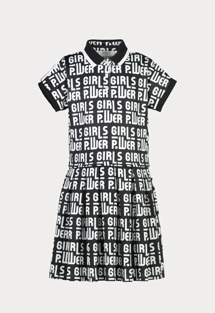 Powerpuff Girls All Over Printed Collared Dress