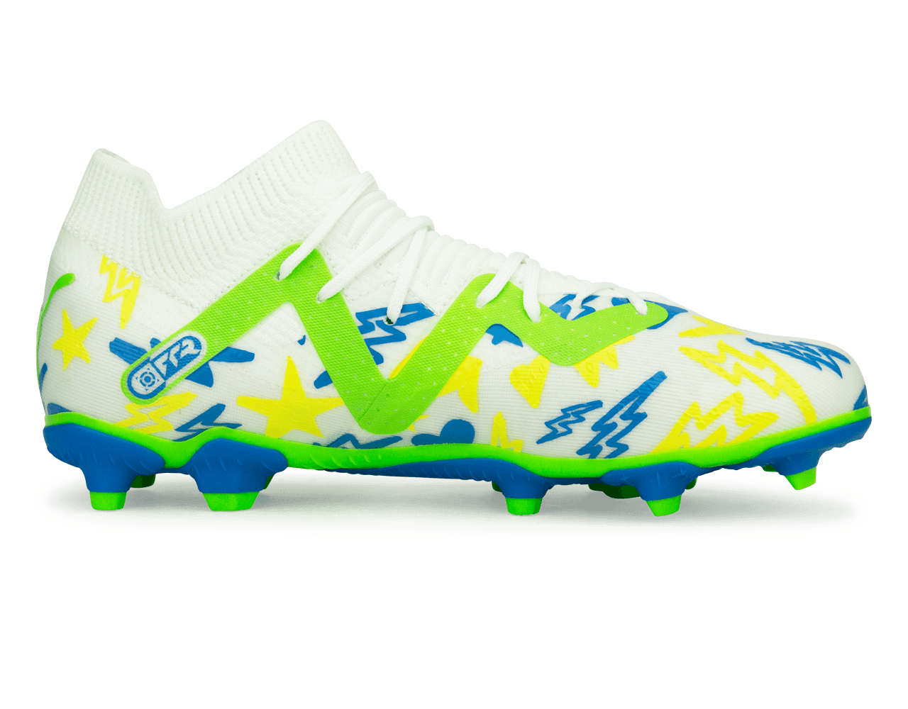 PUMA Kids Future Match x Neymar FG/AG White/Blue/Lemon