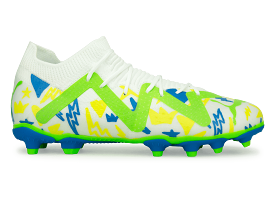 PUMA Kids Future Match x Neymar FG/AG White/Blue/Lemon