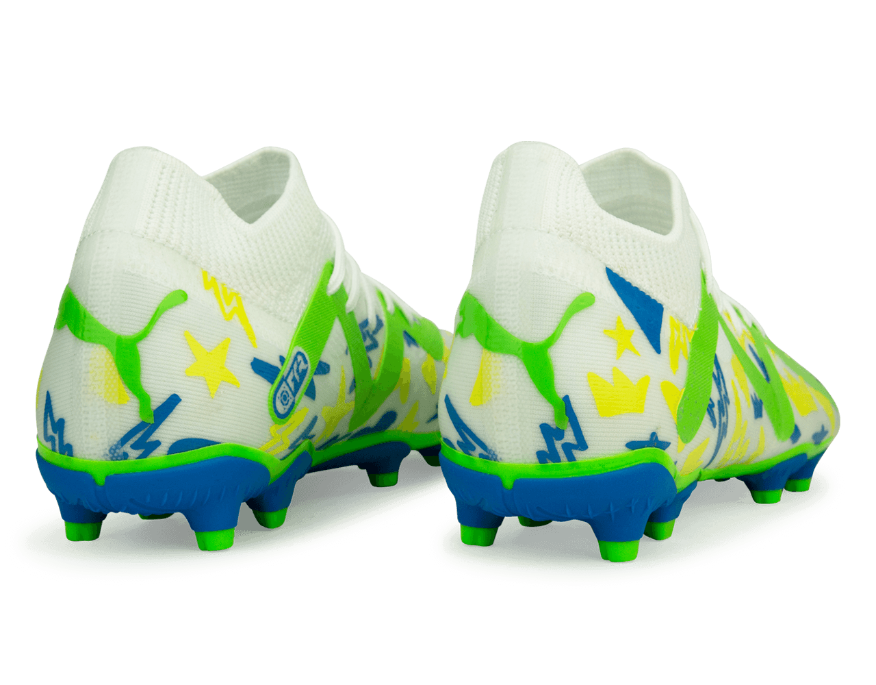 PUMA Kids Future Match x Neymar FG/AG White/Blue/Lemon