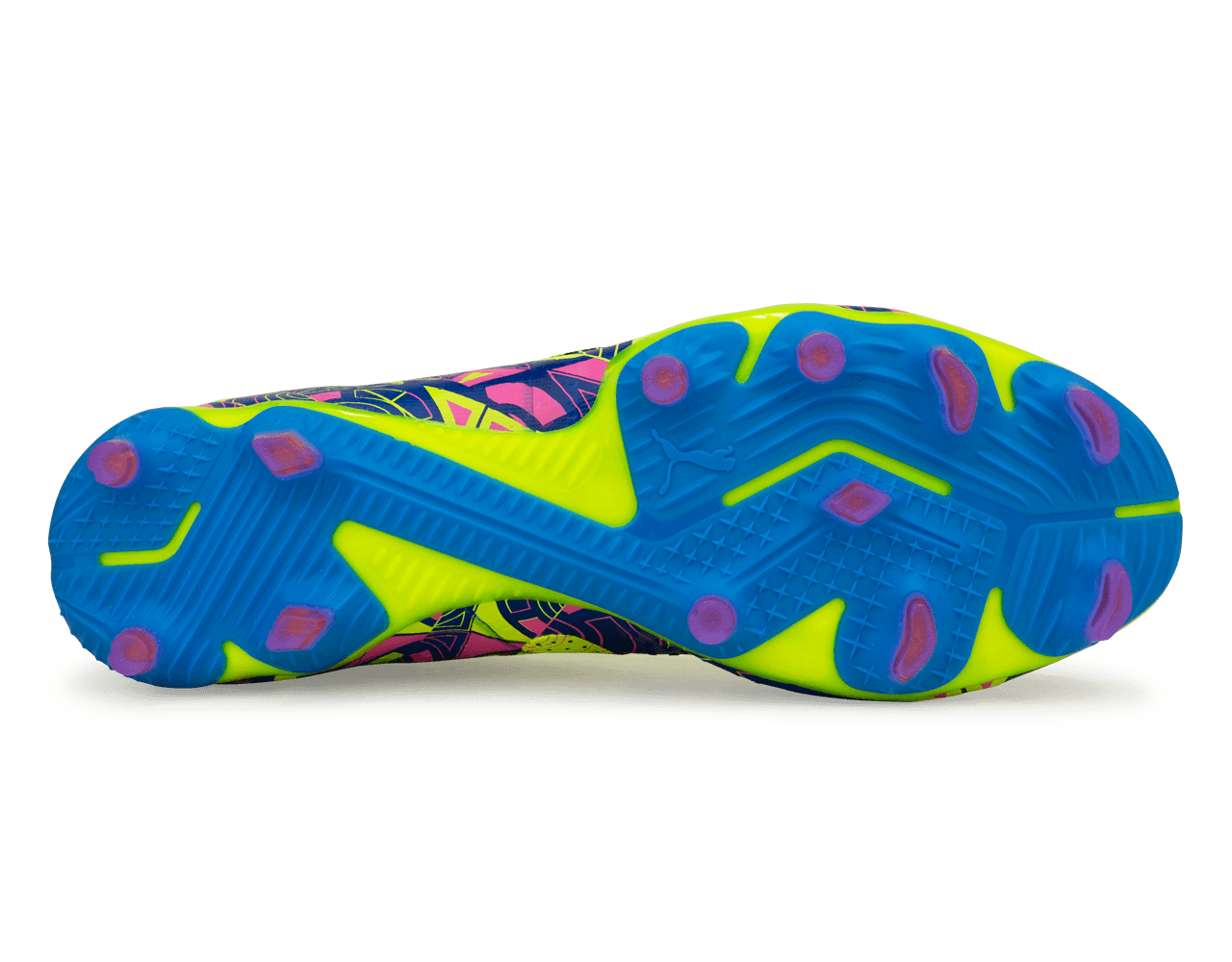 PUMA Men's Future Match Energy FG/AG Yellow/Blue/Pink