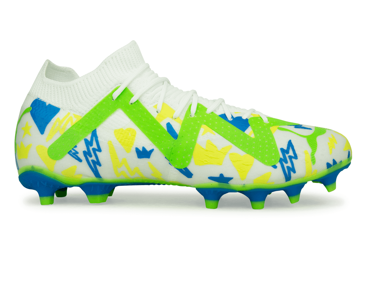 PUMA Men's Future Match x Neymar FG/AG White/Blue/Lemon