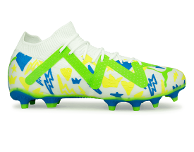 PUMA Men's Future Match x Neymar FG/AG White/Blue/Lemon