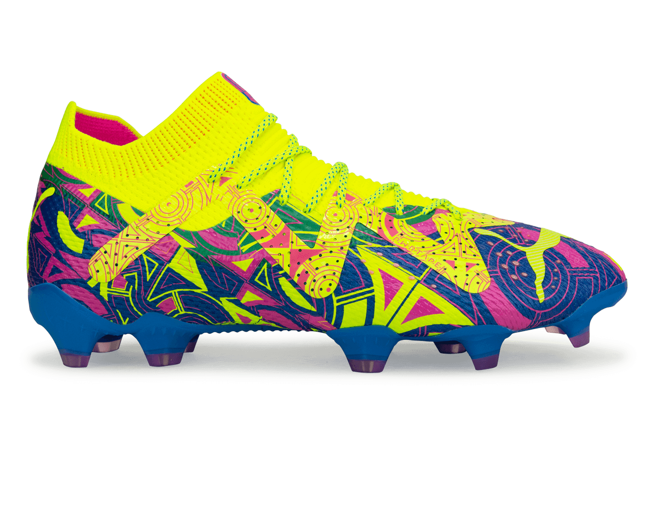 PUMA Men's Future Ultimate Energy FG/AG Blue/Yellow/Pink