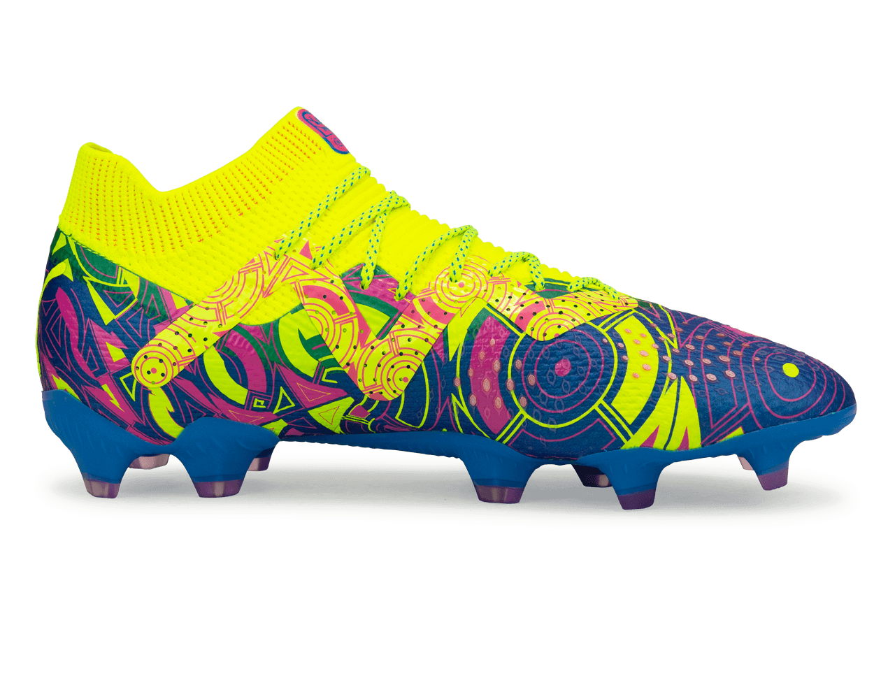 PUMA Men's Future Ultimate Energy FG/AG Blue/Yellow/Pink