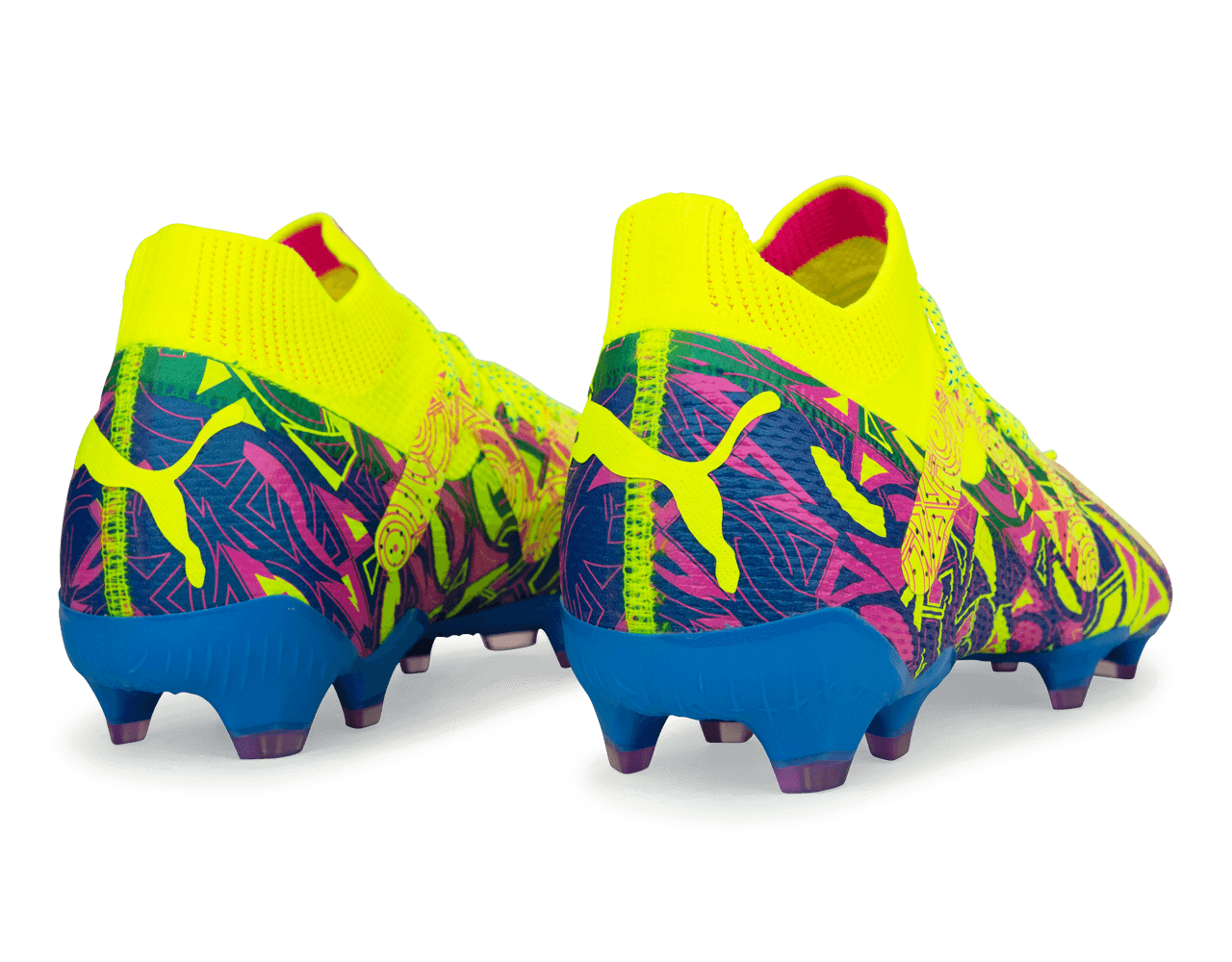 PUMA Men's Future Ultimate Energy FG/AG Blue/Yellow/Pink