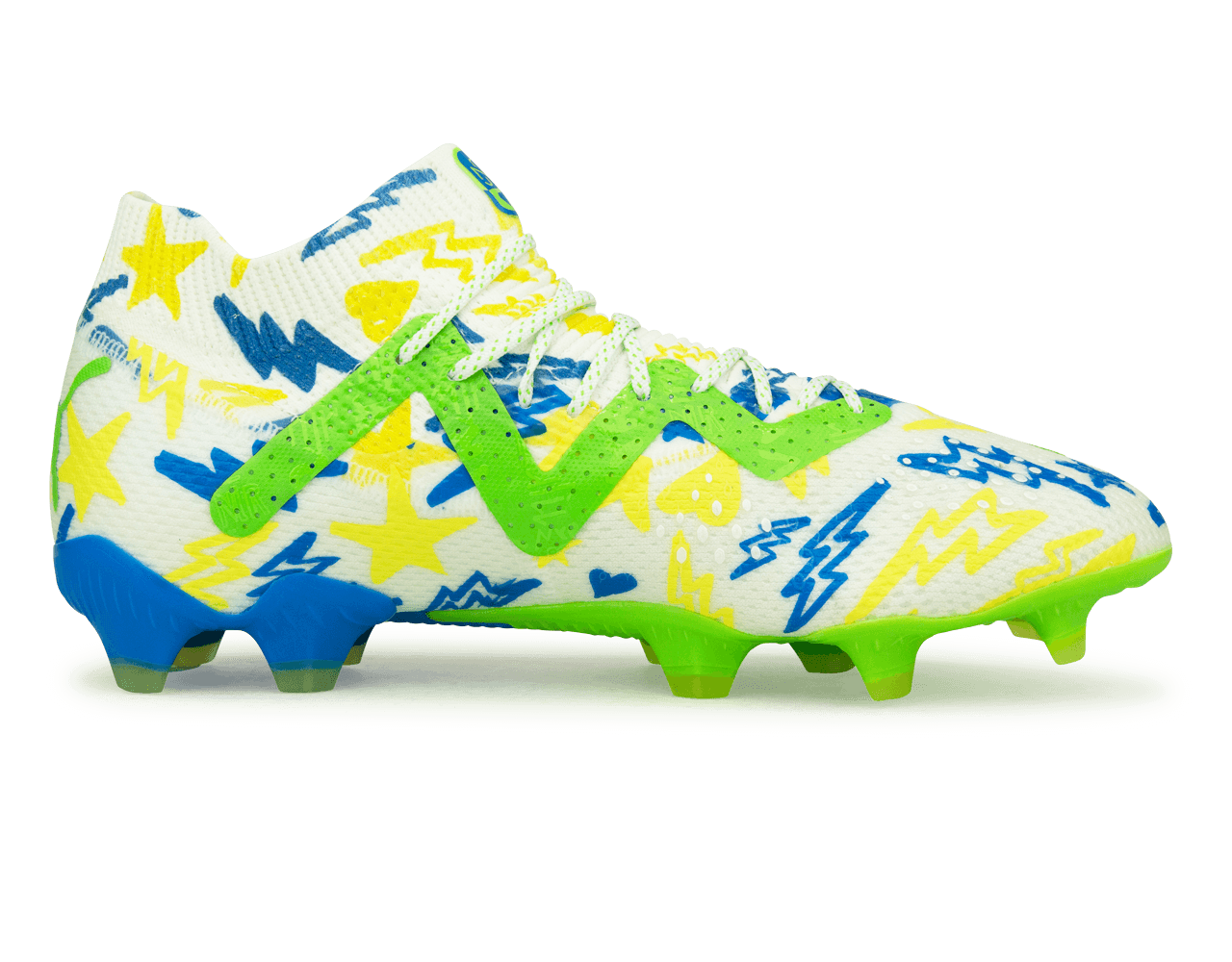 PUMA Men's Future Ultimate x Neymar FG/AG White/Blue/Lemon