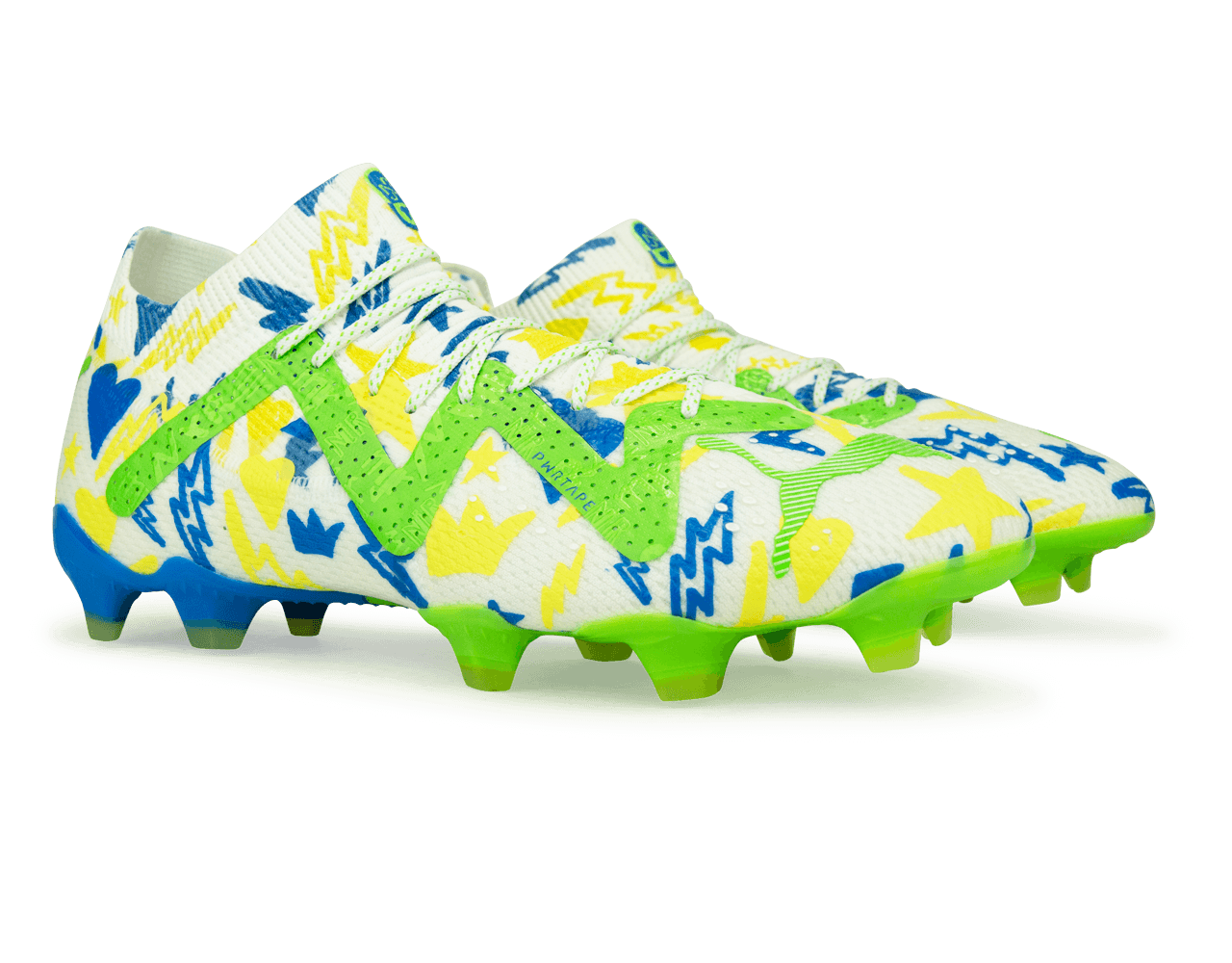 PUMA Men's Future Ultimate x Neymar FG/AG White/Blue/Lemon