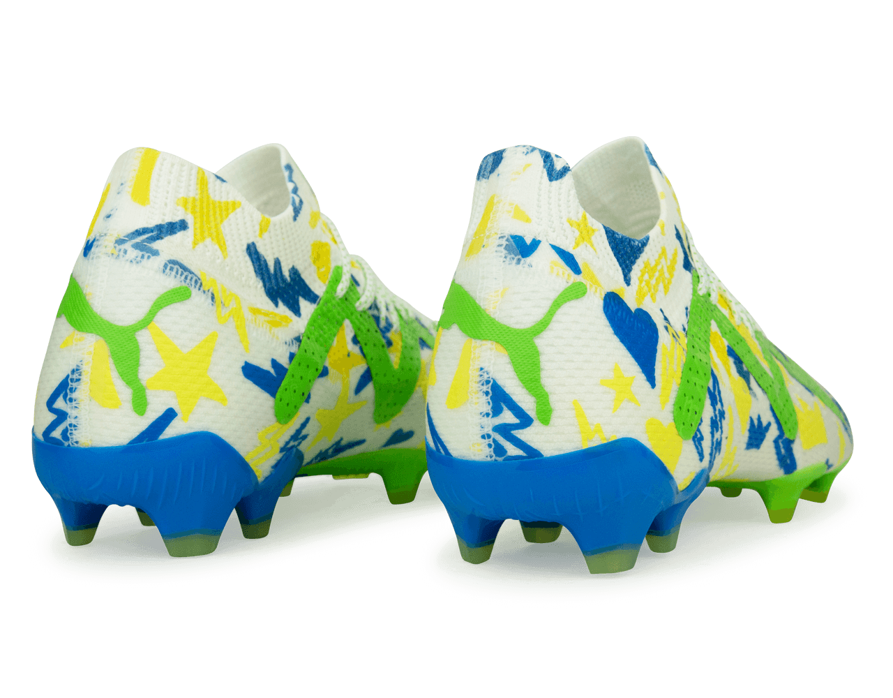 PUMA Men's Future Ultimate x Neymar FG/AG White/Blue/Lemon