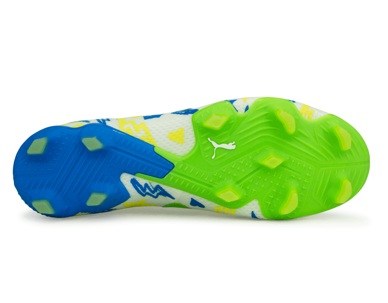 PUMA Men's Future Ultimate x Neymar FG/AG White/Blue/Lemon