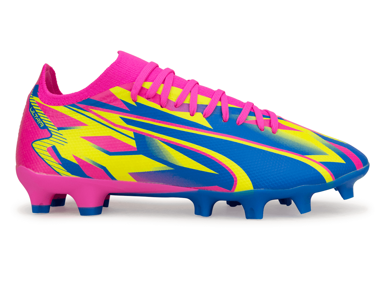 PUMA Men's Ultra Match Energy FG/AG Pink/Blue/Yellow