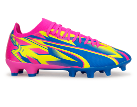 PUMA Men's Ultra Match Energy FG/AG Pink/Blue/Yellow