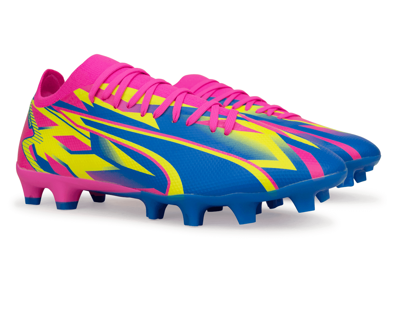 PUMA Men's Ultra Match Energy FG/AG Pink/Blue/Yellow