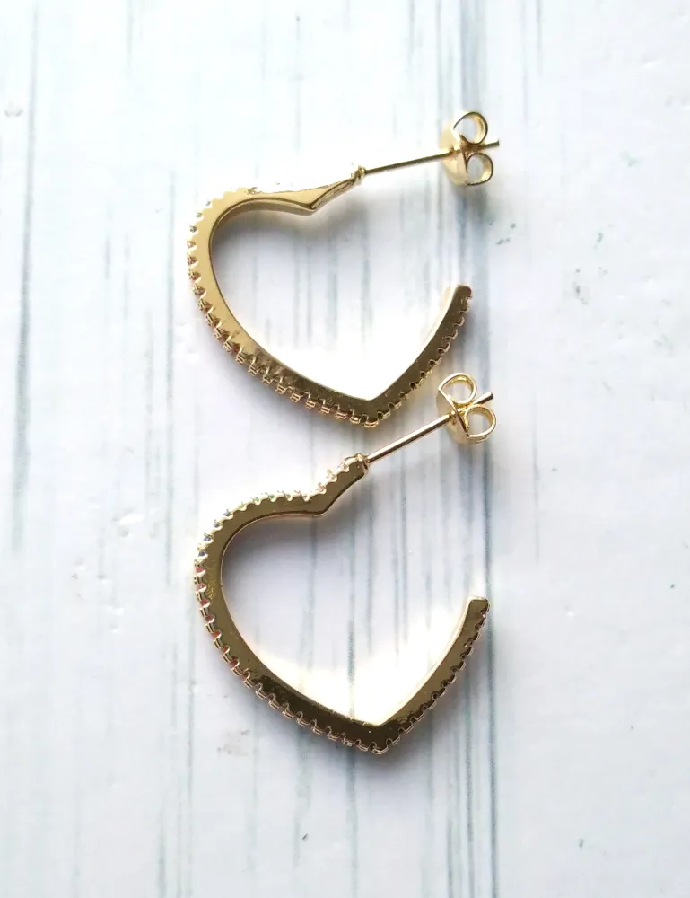 Rainbow Pave Heart Earrings