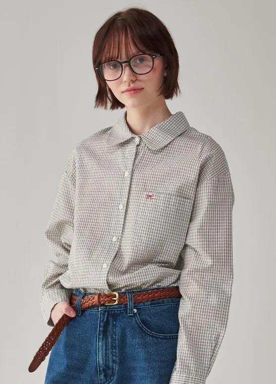 RONRON  |Plain Cotton Shirts & Blouses