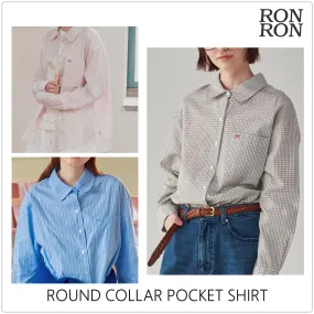 RONRON  |Plain Cotton Shirts & Blouses