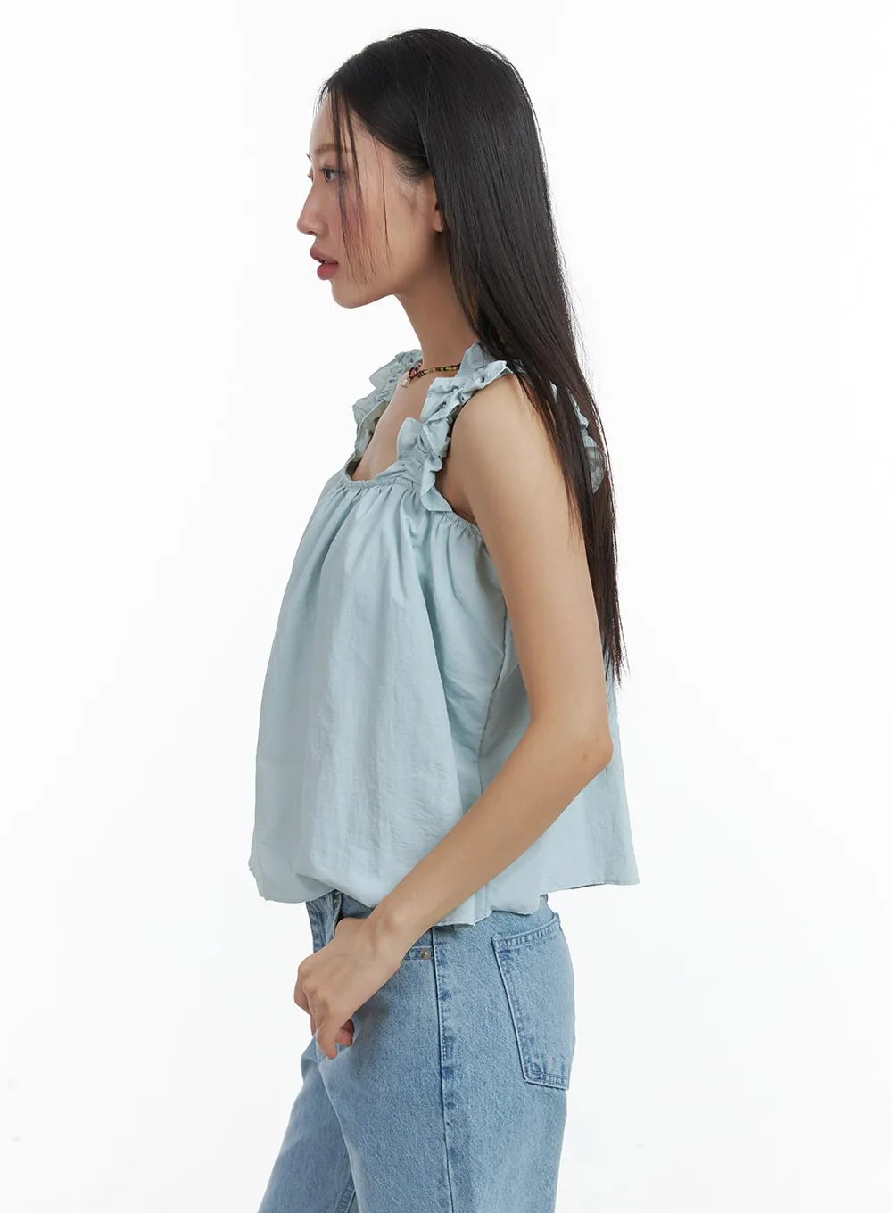 Sleeveless Frill Top OM428