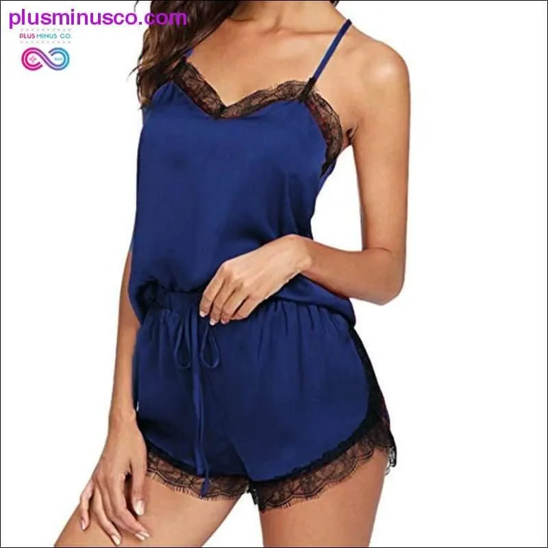 Sleeveless Strap Lace Trim Satin Cami Top Nightwear Femme