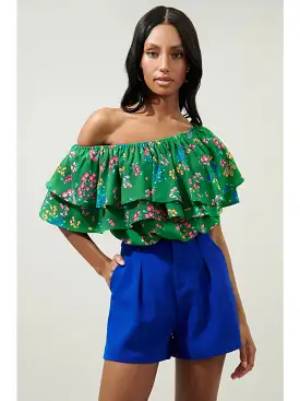 Spring Breeze Charmer Floral Off Shoulder Top