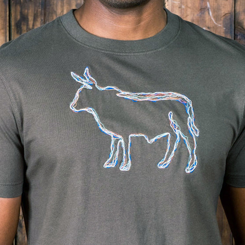 Squiggle Outline Nguni Crew Tee Fatigue