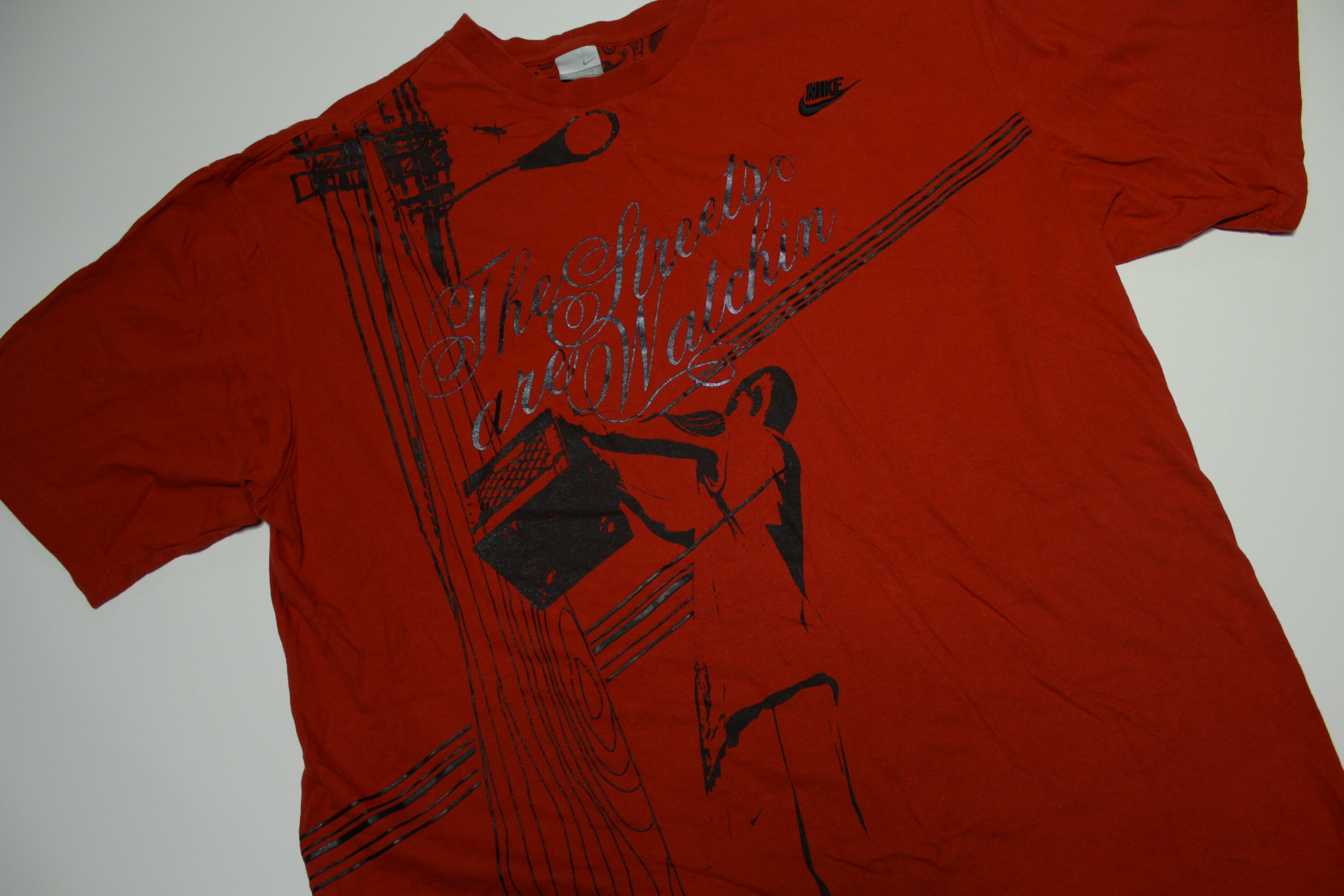 The Streets Are Watchin Air Jordan Street Ball Y2K Nike Embroidered Swoosh T-Shirt