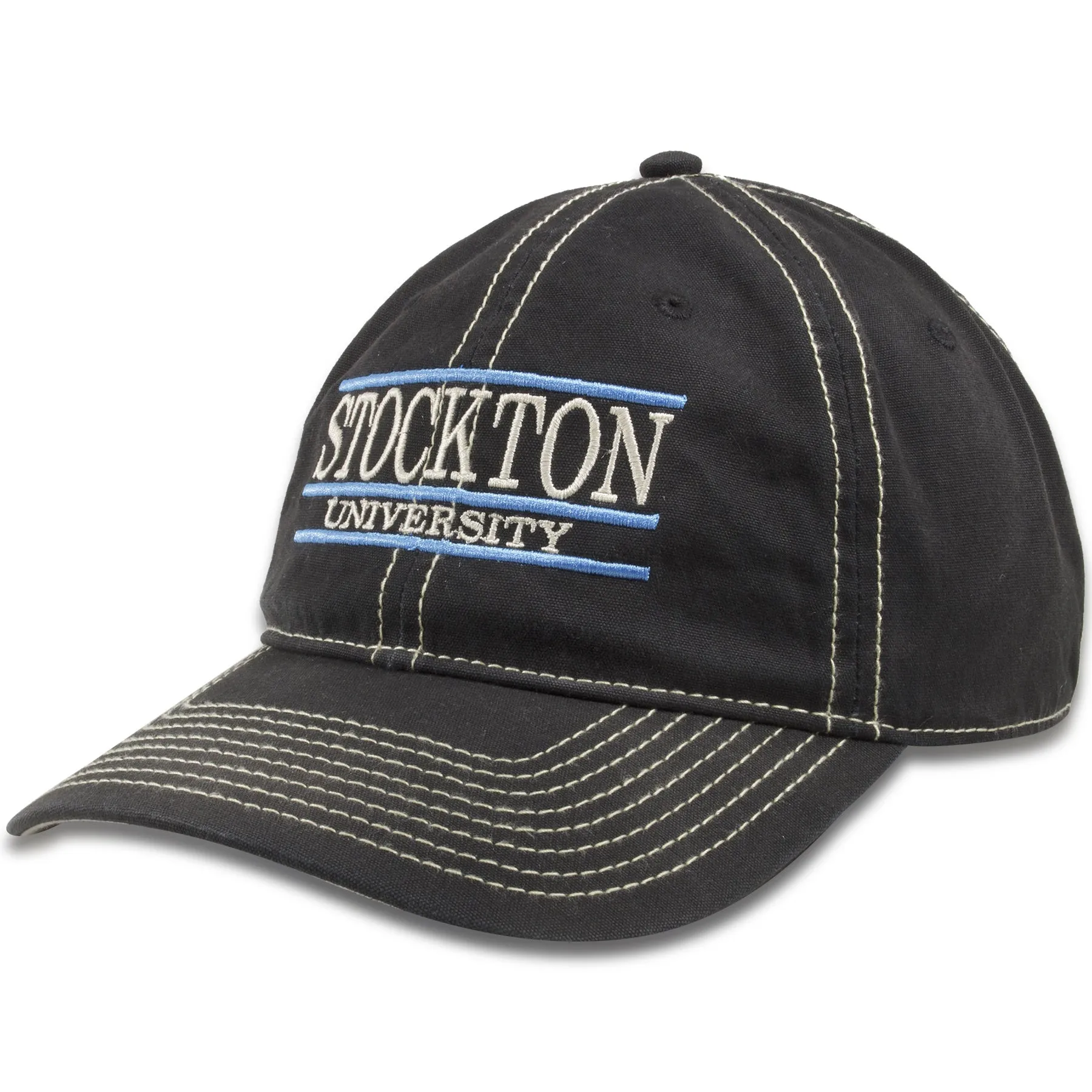 TO THE GAME | DAD HAT | STOCKTON UNIVERSITY | SCRIPT TEXT WITH BLUE LINES | BLACK