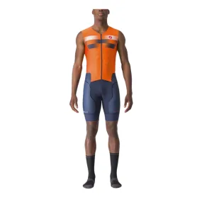 Trisuit Castelli Integral Free Sanremo 2 Sleeveless Orange Blue