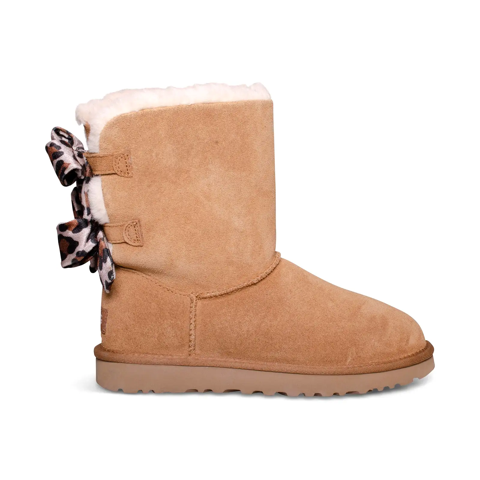 UGG Bailey Bow Velvet Leopard Chestnut Boots - Women's