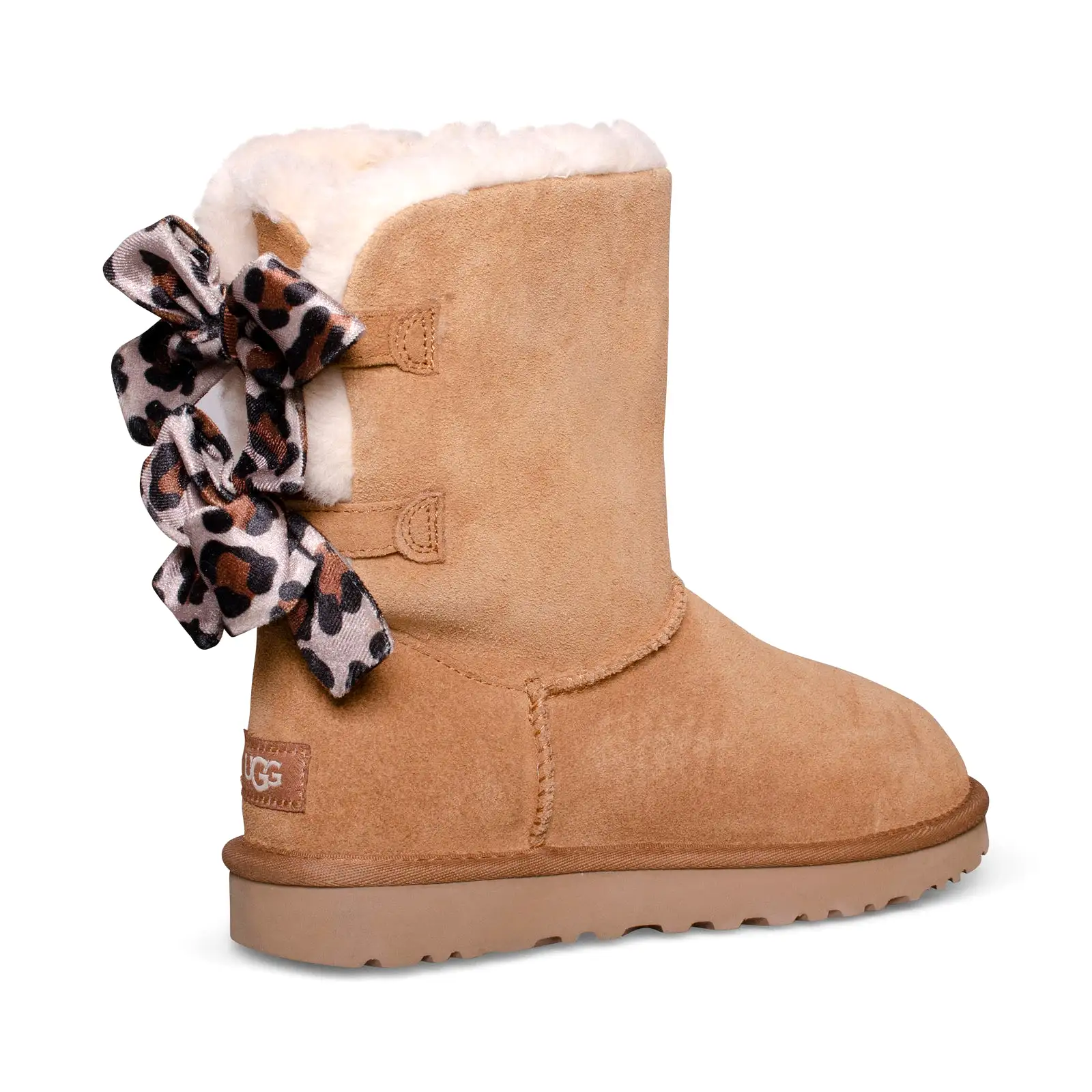 UGG Bailey Bow Velvet Leopard Chestnut Boots - Women's