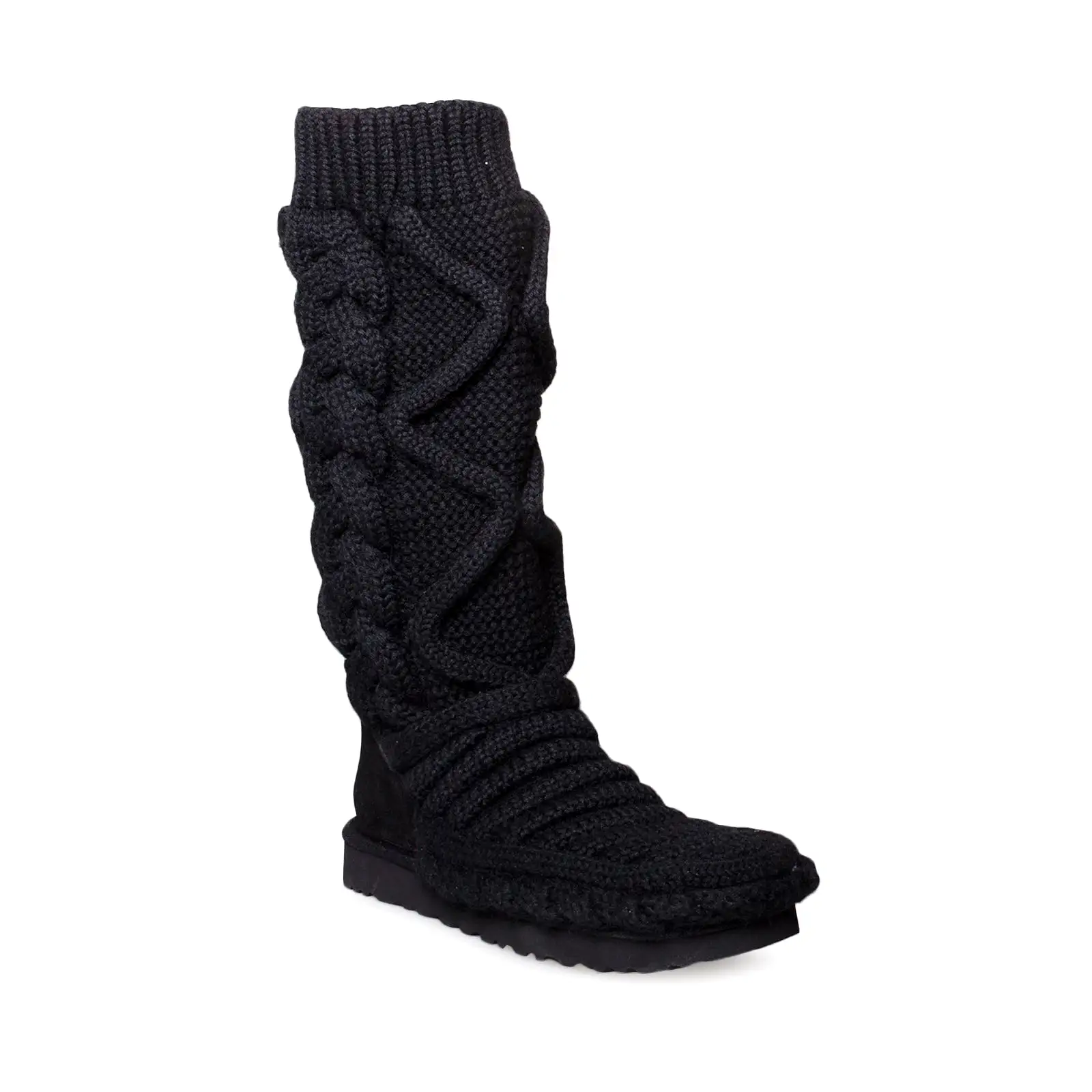 UGG Classic Tall Chunky Knit Black Boots - Women's