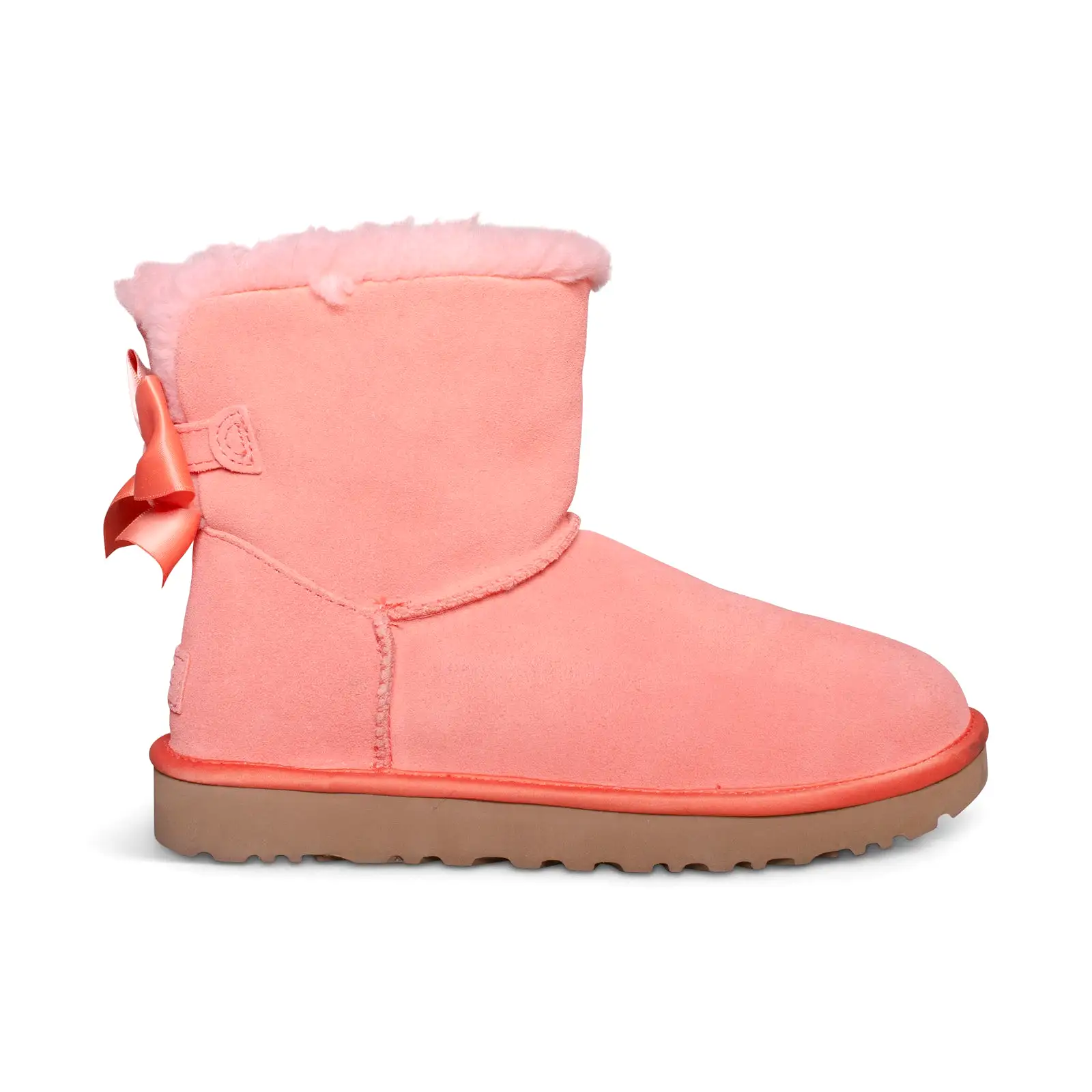 UGG Mini Bailey Bow Satin Crabshell Pink Boots - Women's