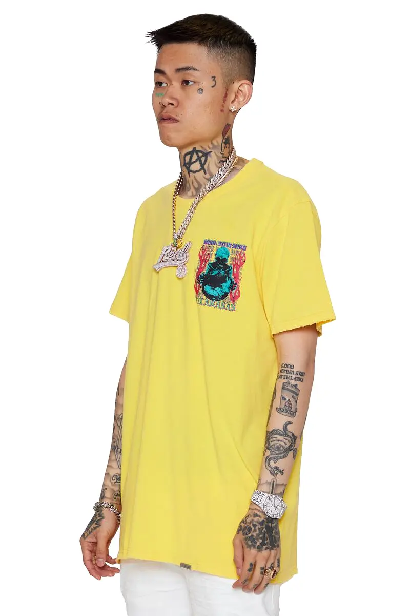 Valabasas FREE MINDS 2 VINTAGE LIGHT YELLOW TEE (VINTAGE LIGHT YELLOW)