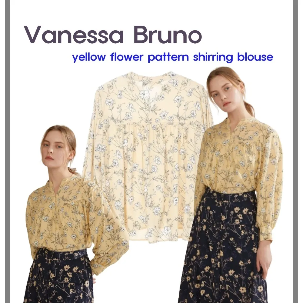 vanessabruno  |Flower Patterns Cropped Elegant Style Shirts & Blouses