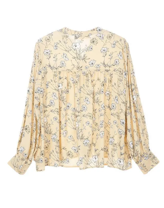 vanessabruno  |Flower Patterns Cropped Elegant Style Shirts & Blouses