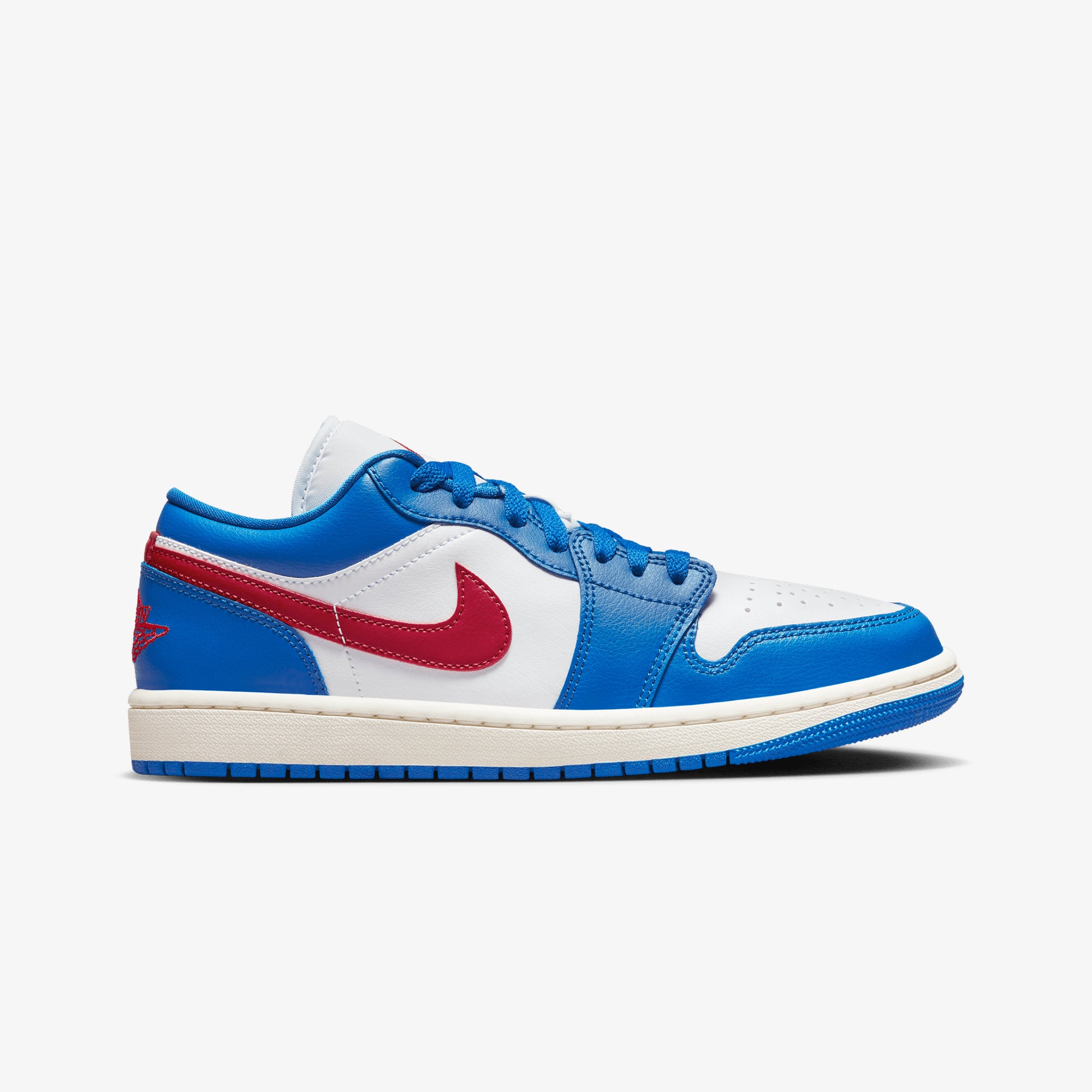 WMN'S AIR JORDAN 1 LOW 'SPORT BLUE/GYM RED-WHITE-SAIL'