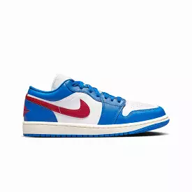 WMN'S AIR JORDAN 1 LOW 'SPORT BLUE/GYM RED-WHITE-SAIL'