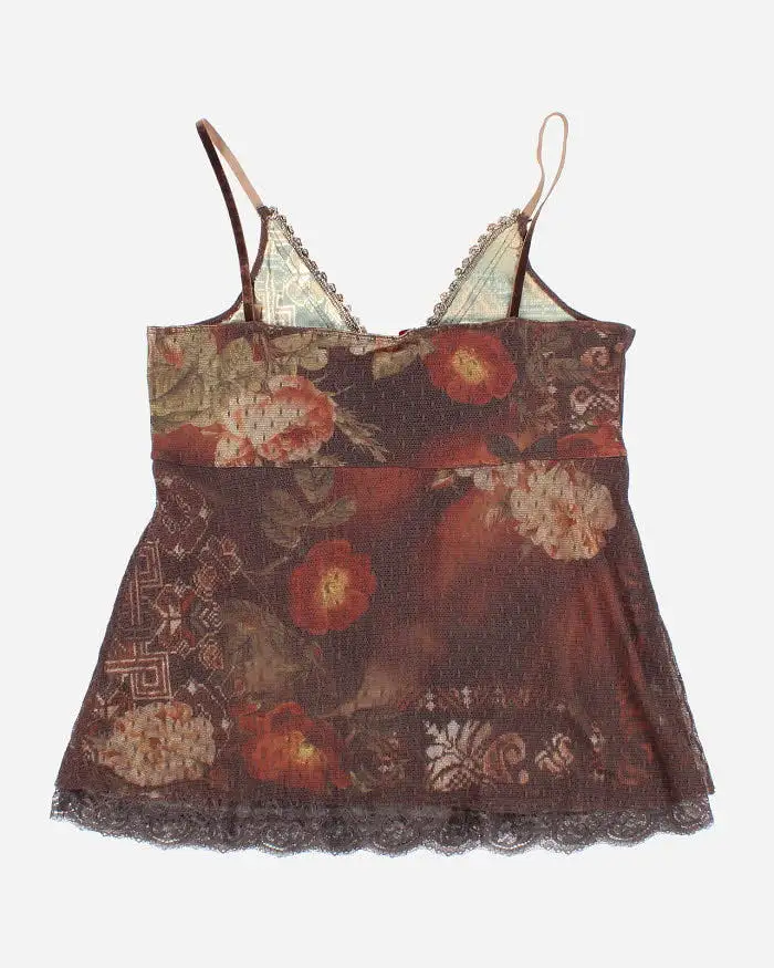 Y2K 00s Darling Brown Sequined Cami - M