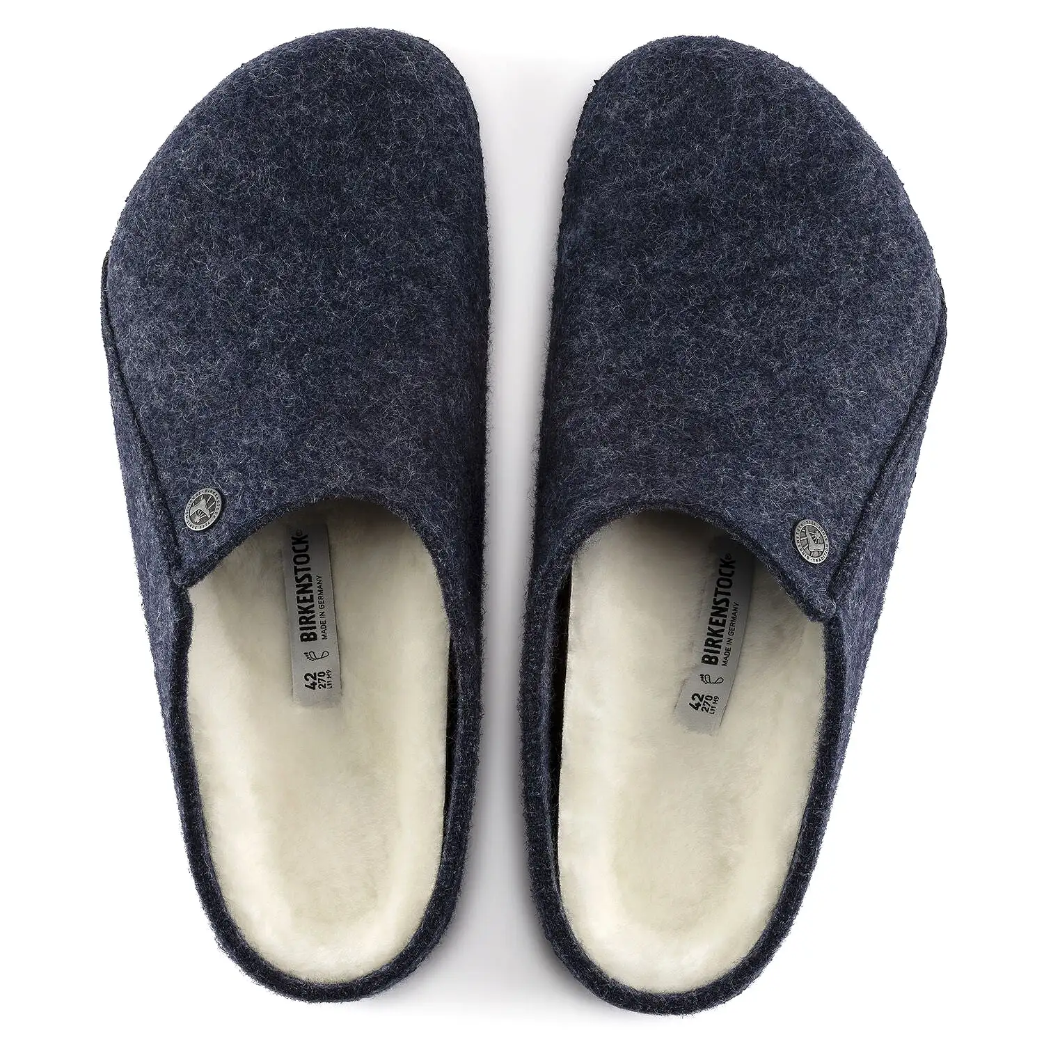 Zermatt Men - Dark Blue Wool Felt Shearling||Zermatt pour hommes - Feutre de laine et fourrure bleu foncé